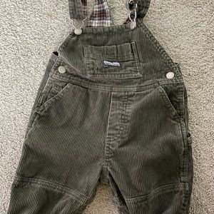 OshKosh Boys Corduroy Overalls- Flannel Inside